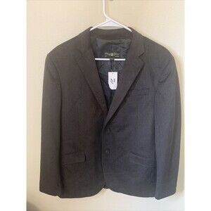 Pronto Uomo M Black Wool Two Button Mens Sport Coat Blazer Jacket - MSRP $149.99